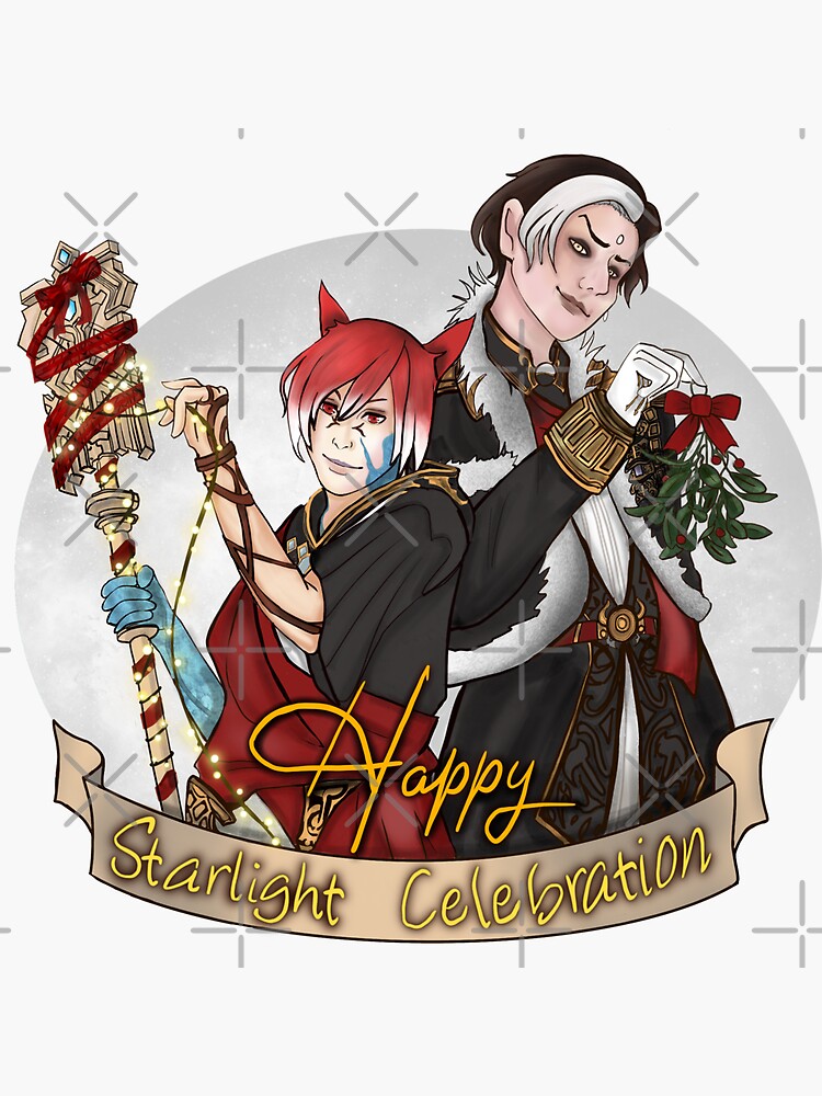 "FFXIV Starlight Celebration Emet and Exarch" Sticker for Sale by