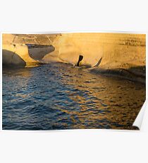 Early Morning Gold at Valletta's Fortifications Poster