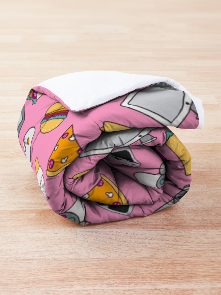 Alternate view of Gamer Girl Pink Fast Food Gaming Pattern Comforter