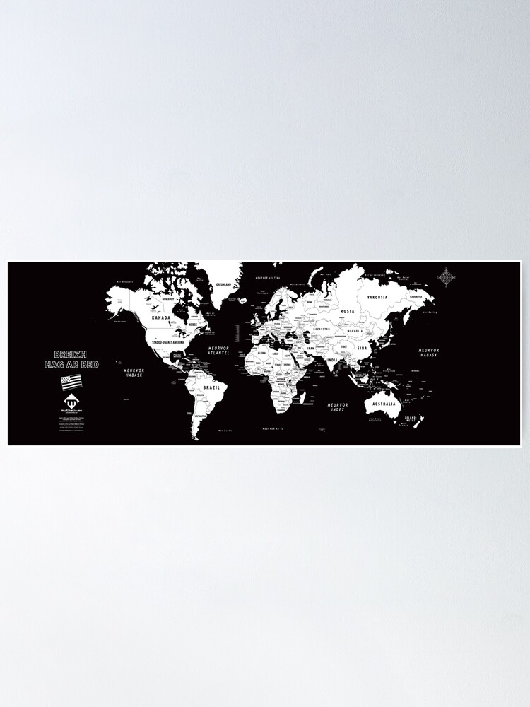 Poster ''Carte du monde design en format long en breton' : autre vue