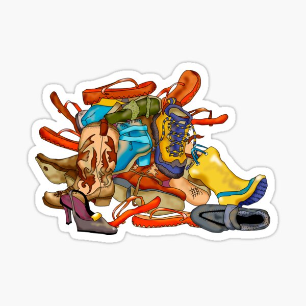 Pile of Shoes Sticker