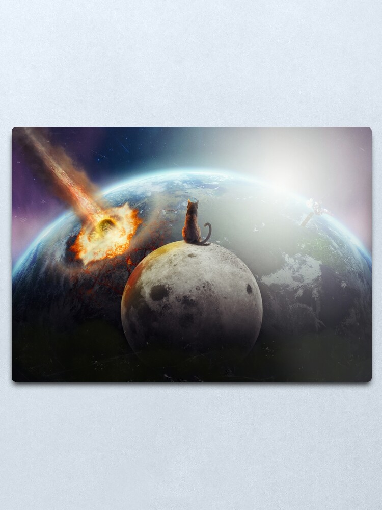 Alternate view of Cat Victory Metal Print