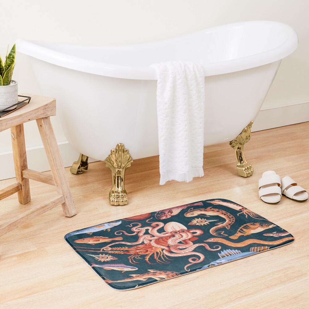 Pompeii Marine Mosaic Bath Mat
