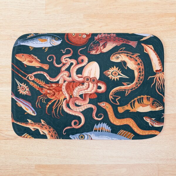 Pompeii Marine Mosaic Bath Mat