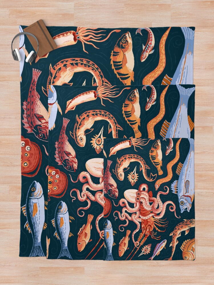 Alternate view of Pompeii Marine Mosaic Throw Blanket