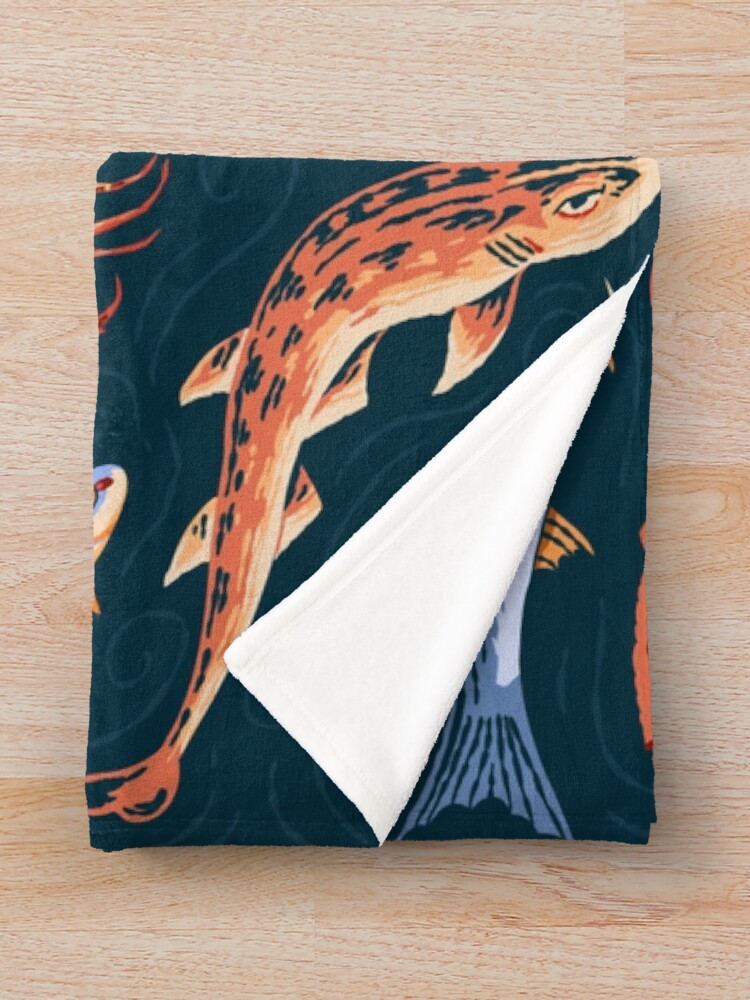 Alternate view of Pompeii Marine Mosaic Throw Blanket