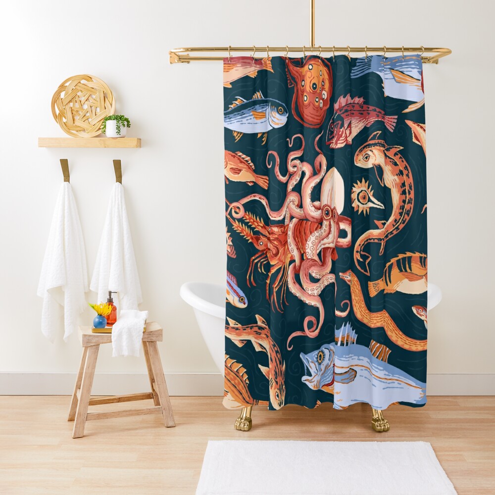 "Roman Marine mosaic " Shower Curtain by flaroh | Redbubble