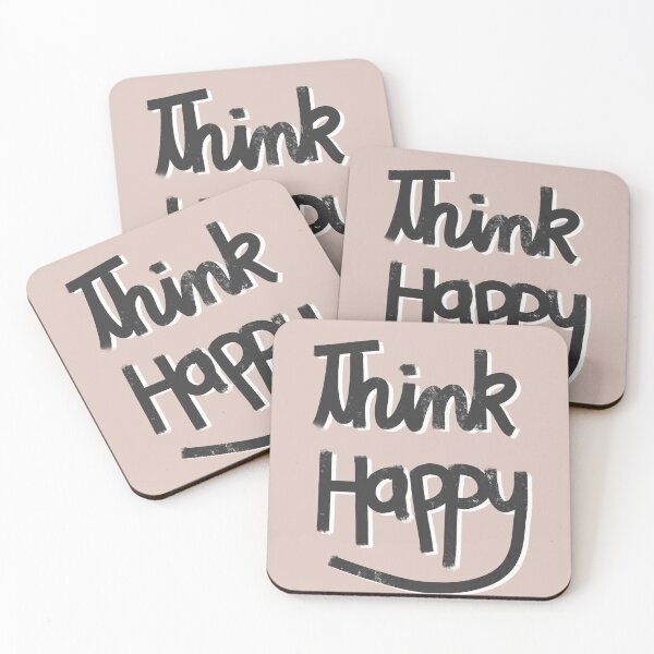 Item preview, Think Happy Tan, Black, White designed and sold by Megiley.