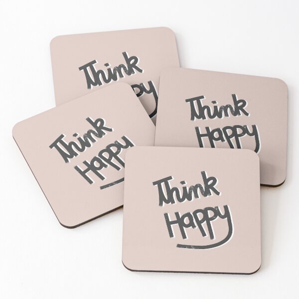 Item preview, Think Happy Tan, Black, White v2 designed and sold by Megiley.