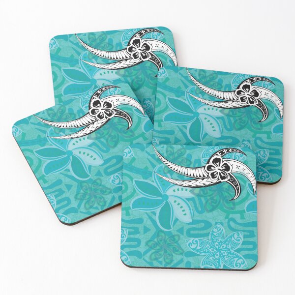 Item preview, Hawaiian - Samoan - Polynesian Teal Tribal Tattoo Designs designed and sold by sunnthreads.