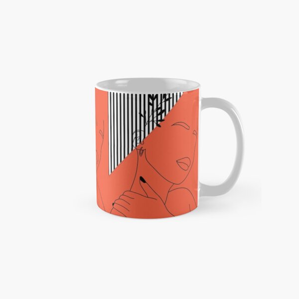 Oriental Abstract Lined Artwork Classic Mug