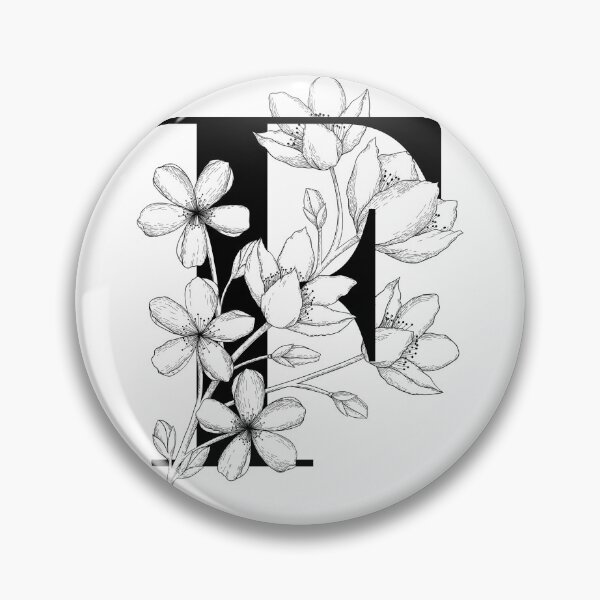 Item preview, Monograma letra F con arte lineal de flor de cerezo designed and sold by GraphicsbyNel.