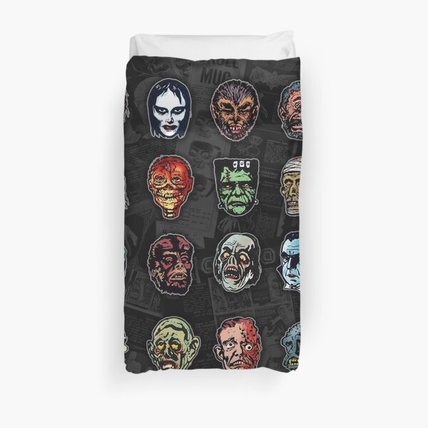 Horror Movie Monster Masks (color) Duvet Cover