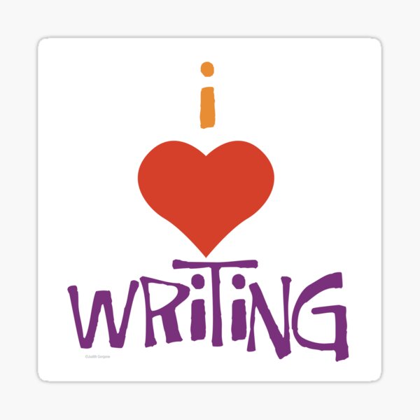 I Love Writing Heart For the Writer Poet Copywriter Creative Person Sticker