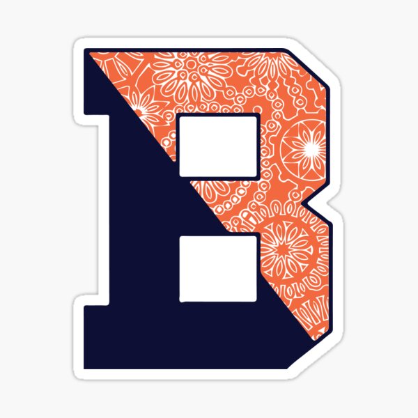 "Bucknell B - Orange Pattern" Sticker For Sale By OxleyT | Redbubble