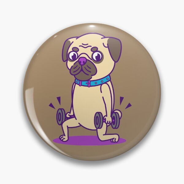 Item preview, Pug doing walking lunges designed and sold by DoggoGym.