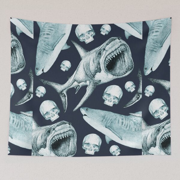 Item preview, Sharks and Skulls designed and sold by Flower Magic .