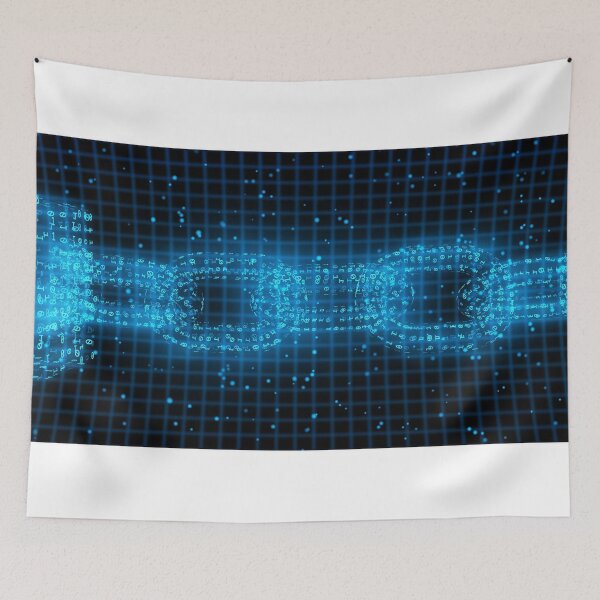 Item preview, Blockchain Network Security Concept Binary Particle Side View designed and sold by IncrediVFX.