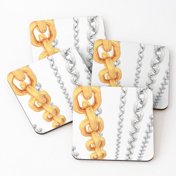 Item preview, Abstract Shiny Metal Chains Rising with Golden Chain in Front designed and sold by IncrediVFX.