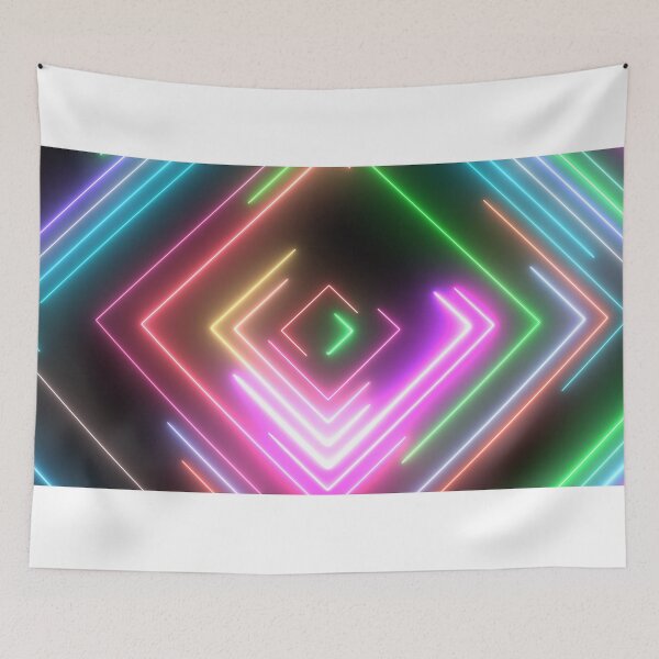 Item preview, Neon Square Shapes Glow with Moving Electric Laser Light Beams designed and sold by IncrediVFX.