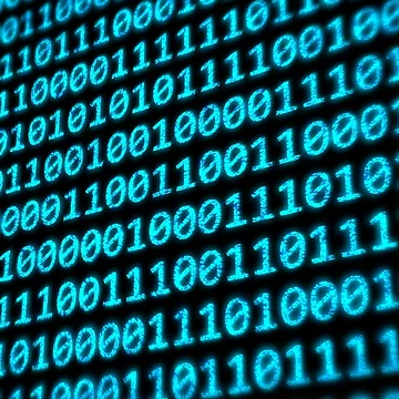 Artwork thumbnail, Binary Code Program Digits on Digital Computer Monitor Screen by IncrediVFX