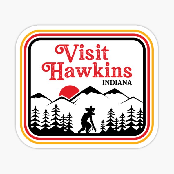 Visit Hawkins Retro Sticker