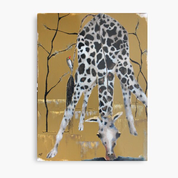 Bird and Giraffe Metal Print