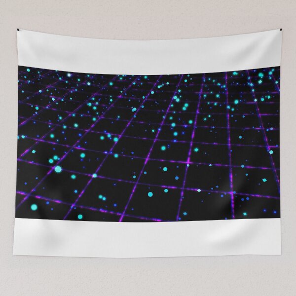 Item preview, Dynamic Flowing Particle Waves Above Glowing Retro 80s Neon Grid designed and sold by IncrediVFX.