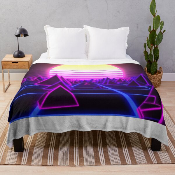 Item preview, Retro Pyramids on 80s Synthwave Neon Landscape with Glowing Sun designed and sold by IncrediVFX.