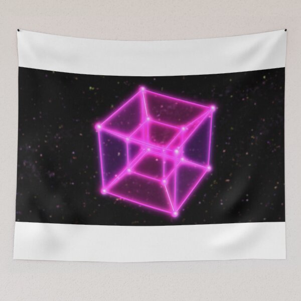 Item preview, 4 Dimensional Hypercube Tesseract Rotating in Outer Space and Stars designed and sold by IncrediVFX.