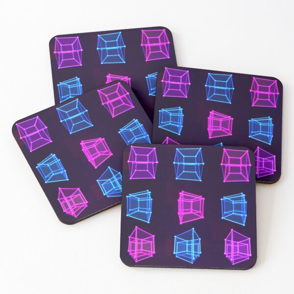 Item preview, 4D Hypercube Tesseract Array Matrix with Trippy Visual Neon Colors designed and sold by IncrediVFX.