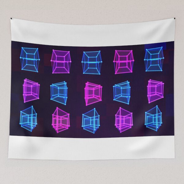 Item preview, 4D Hypercube Tesseract Array Matrix with Trippy Visual Neon Colors designed and sold by IncrediVFX.