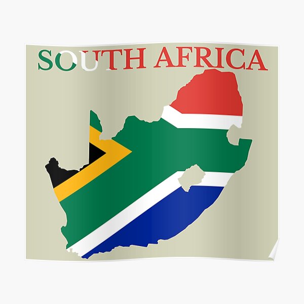 "South Africa Flag Map" Poster for Sale by marosharaf Redbubble