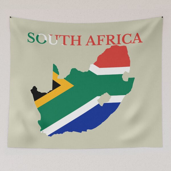Artikelvorschau, Südafrika Flagge Karte entworfen und verkauft von marosharaf.