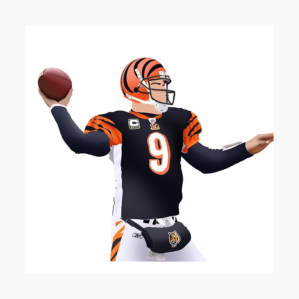 Joe Burrow - Cincinnati Bengals Oil on Canvas Art Print by Michael