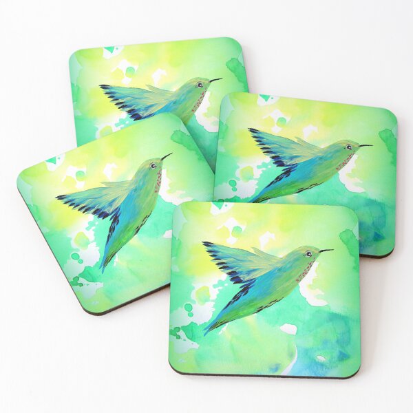 Item preview, Hummingbird with Green patterns in watercolour designed and sold by CatherineJacobs.