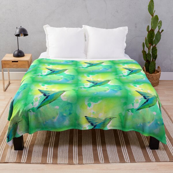 Item preview, Hummingbird with Green patterns in watercolour designed and sold by CatherineJacobs.