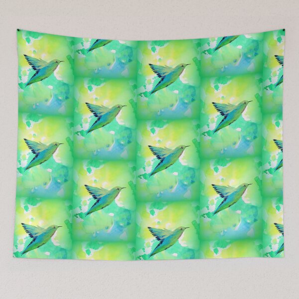 Item preview, Hummingbird with Green patterns in watercolour designed and sold by CatherineJacobs.