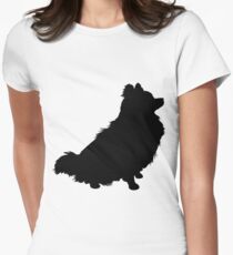 Camiseta entallada para mujer Silueta de Pomerania