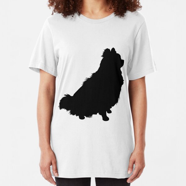 Pomeranian Silhouette Slim Fit T-Shirt