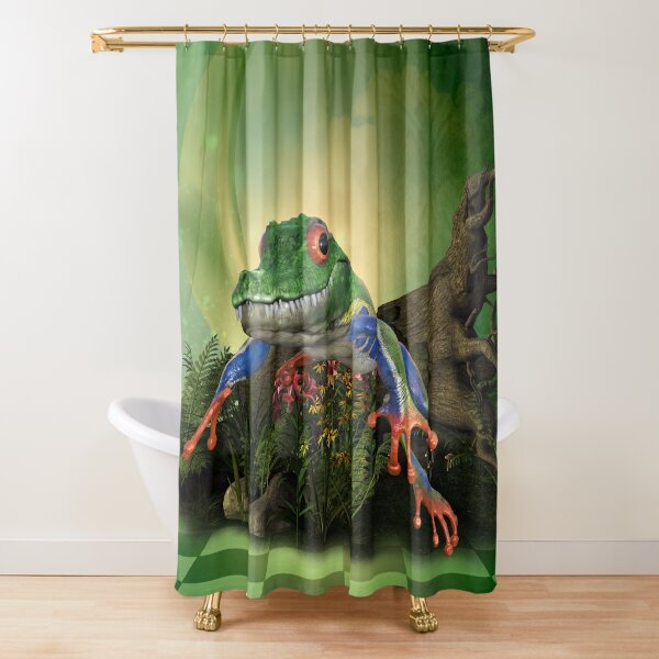 Awesome funny crocodilefrog Shower Curtain