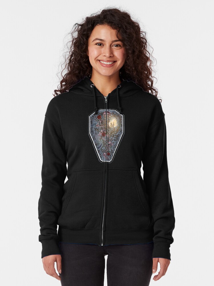 Alternate view of six feet ain't deep enough. Zipped Hoodie