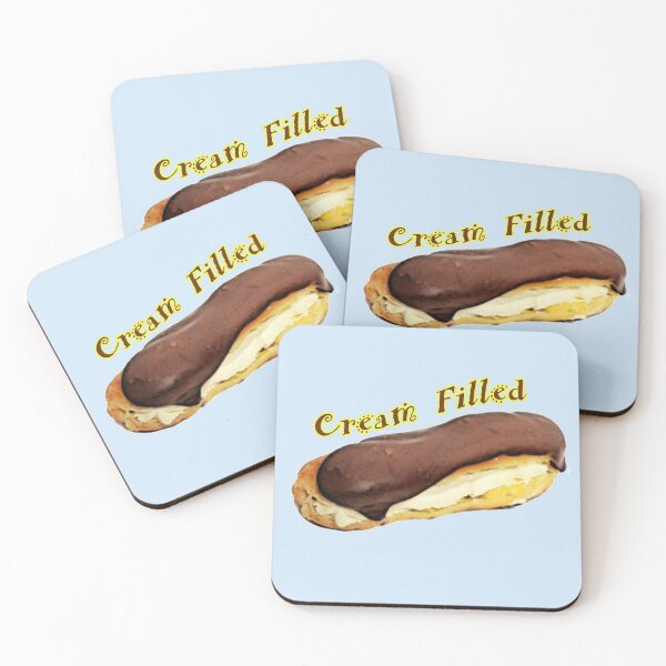 Item preview, CREAM FILLED CHOCOLATE ECLAIR - FUN PARODY DESIGN- LIGHT BLUE   designed and sold by Iskybibblle.
