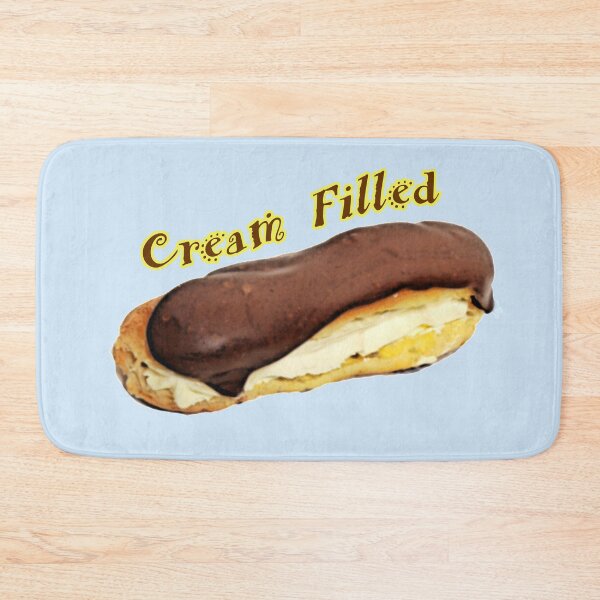 Item preview, CREAM FILLED CHOCOLATE ECLAIR - FUN PARODY DESIGN- LIGHT BLUE   designed and sold by Iskybibblle.