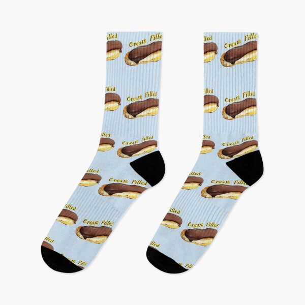 Item preview, CREAM FILLED CHOCOLATE ECLAIR - FUN PARODY DESIGN- LIGHT BLUE   designed and sold by Iskybibblle.