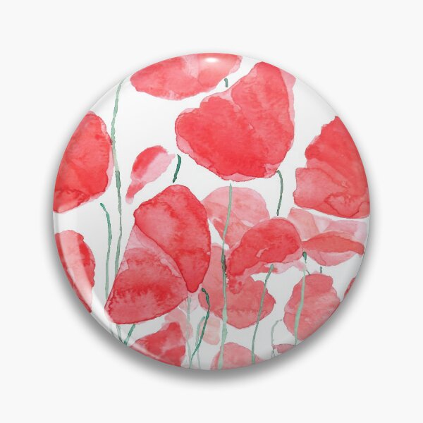 Item preview, hand painted abstract red orange poppy watercolor painting horizontal  designed and sold by ColorandColor.