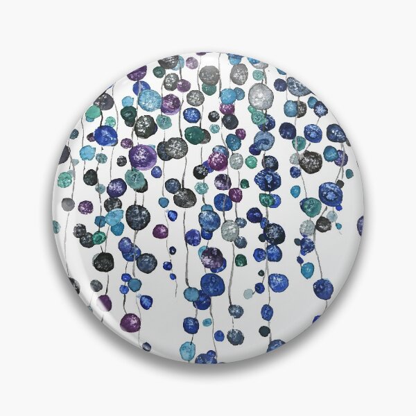 Item preview, hand painted black purple blue string of  beads watercolor  designed and sold by ColorandColor.