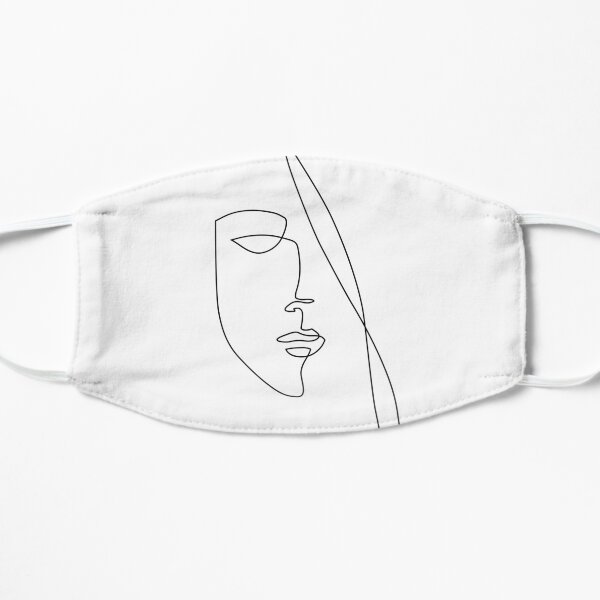 Half Face - One Line Art Mask