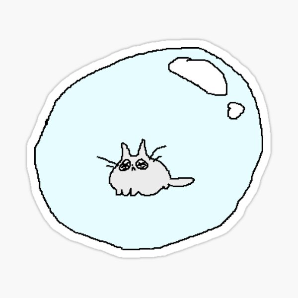 Vista previa del artículo con la obra «gato en burbuja», diseñado y vendido por robinauts.