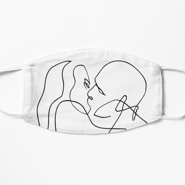 Lovers Kiss - Couple Line Art Flat Mask